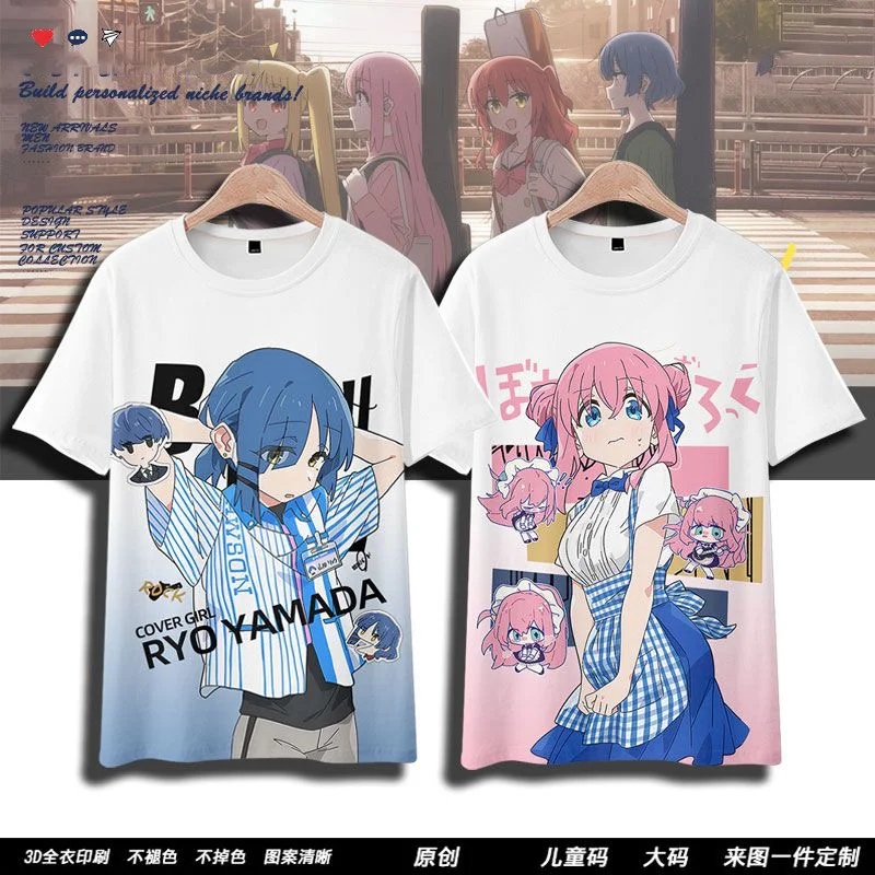 

Lonely Rock, Kazuri Goto, Ryo Yamada, Anime-Themed Short-Sleeve T-Shirts, Unisex Half-Sleeve Shirts