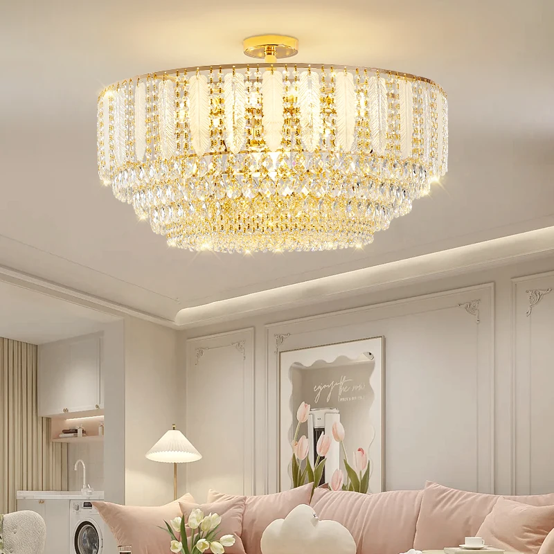 Lampe LED en cristal au design créatif, luminaire décoratif d'intérieur, idéal pour un salon, un hôtel, une villa, un duplex ou un restaurant