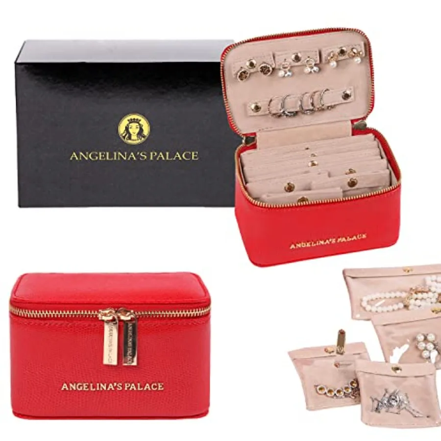 Snakeskin Pattern Jewelry Organizer Case Bridesmaid Gifts Travel Bag Vegan Leather Box for Necklace Earring Bracelet Ring