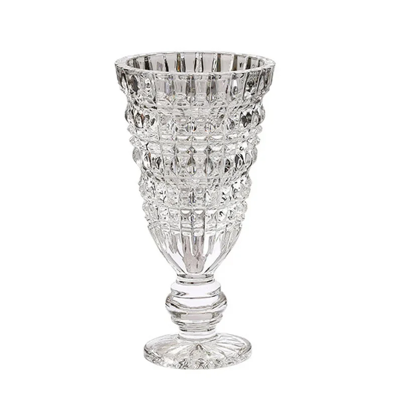 European light luxury bright crystal transparent glass vase, flower arrangement living room flower decoration