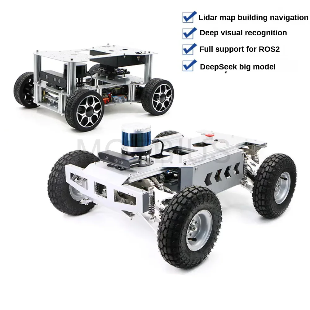Big Load ROS2 Mobile Smart Ackerman Robot Car Chassis SLAM LiDAR Mapping Navigation Raspberry Pi 5 Self-driving Vehicle