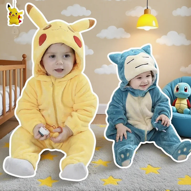 Snorlax-mono de Pokemon Pikachu para bebé, pijamas bonitos, ropa para bebé, mono para recién nacido de 0 a 3 años, disfraz de Cosplay, mono con capucha