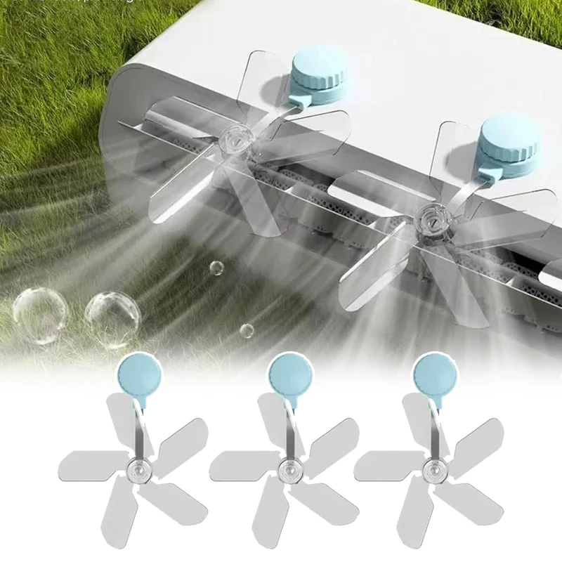 Ventilator für Klimaanlagen mit Saugnapf, Wandmontage, direkt blasend, Ventilator für Klimaanlagen, geräuschlos, in Windmühlenform