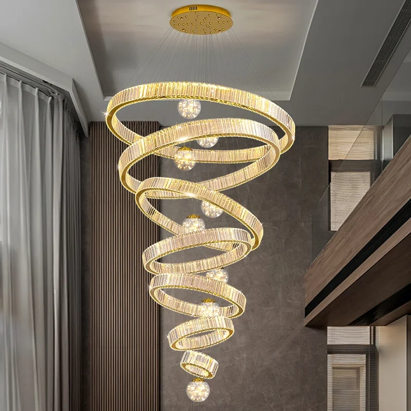 

Modern home decoration crystal chandelier, stair Pendant lamp, living room Pendant lights, interior lighting