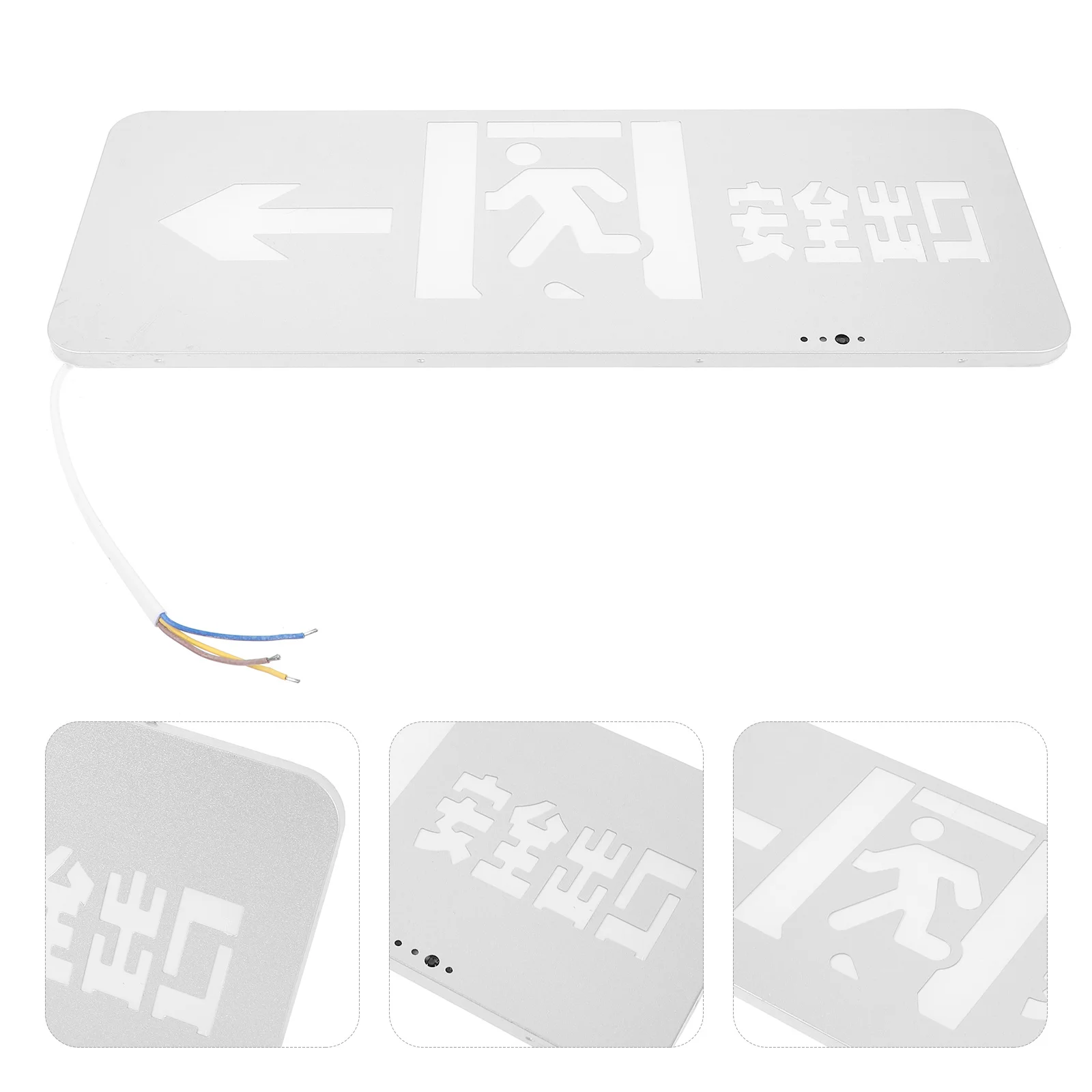 Hanging LED Exit Emergency Light Stainless Steel Safety Sign High Visibility Night Guidance Public Places Exit Sign