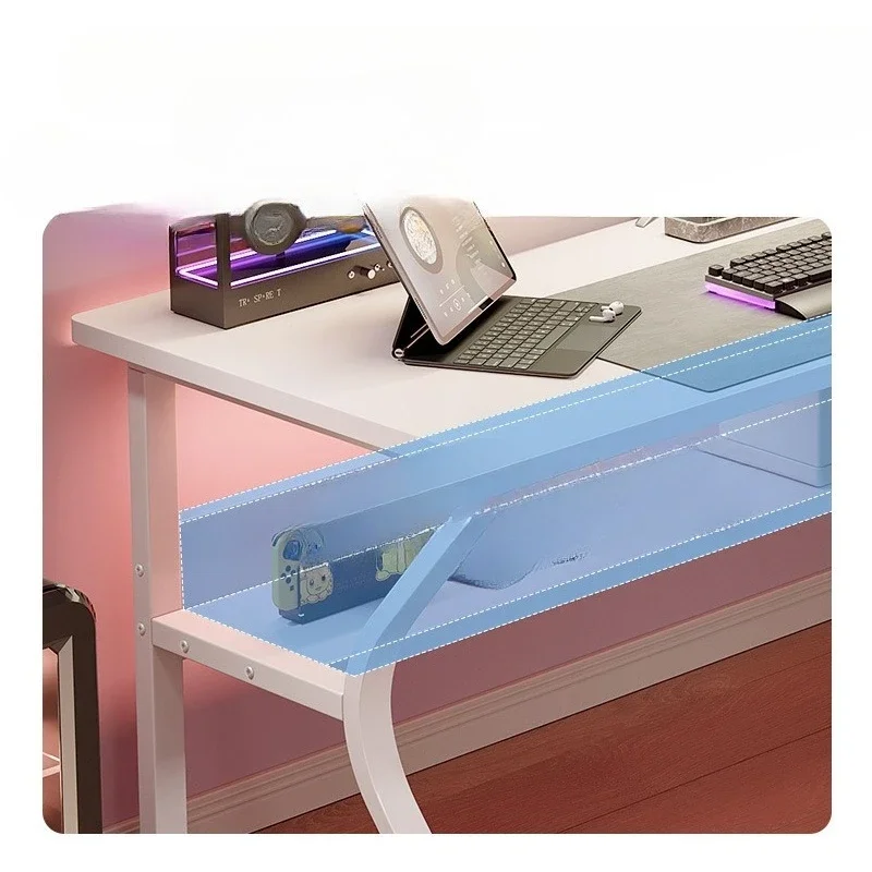 Adjustable Height Computer Desk Standing Desk Foldable Gaming Desk Student Study Desk Home Office Compact Laptop Table Furniture