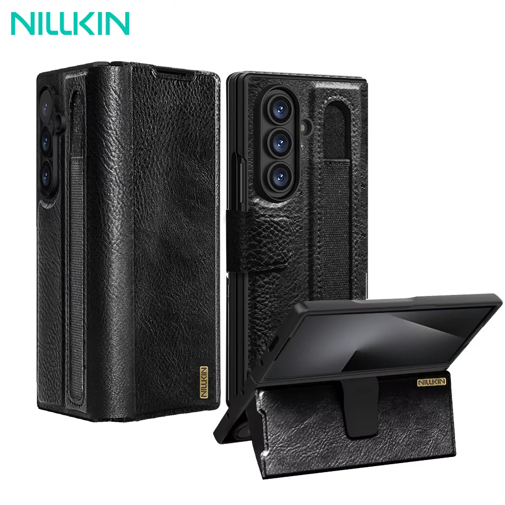 

Nillkin For Samsung Galaxy Z Fold 7 5G Case Aoge Vintage Leather Case Card Pocket Book Cover For Galaxy Z Fold 7 With S-Pen Slot