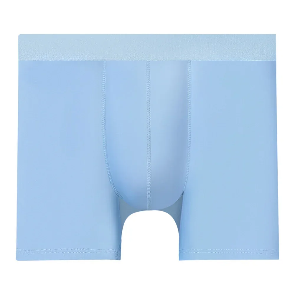 

Men Solid Boxer Shorts Mid-rise Long Leg Shorts Breathable U-convex Pouch Trunks Sexy U Convex Pouch Boxers Briefs