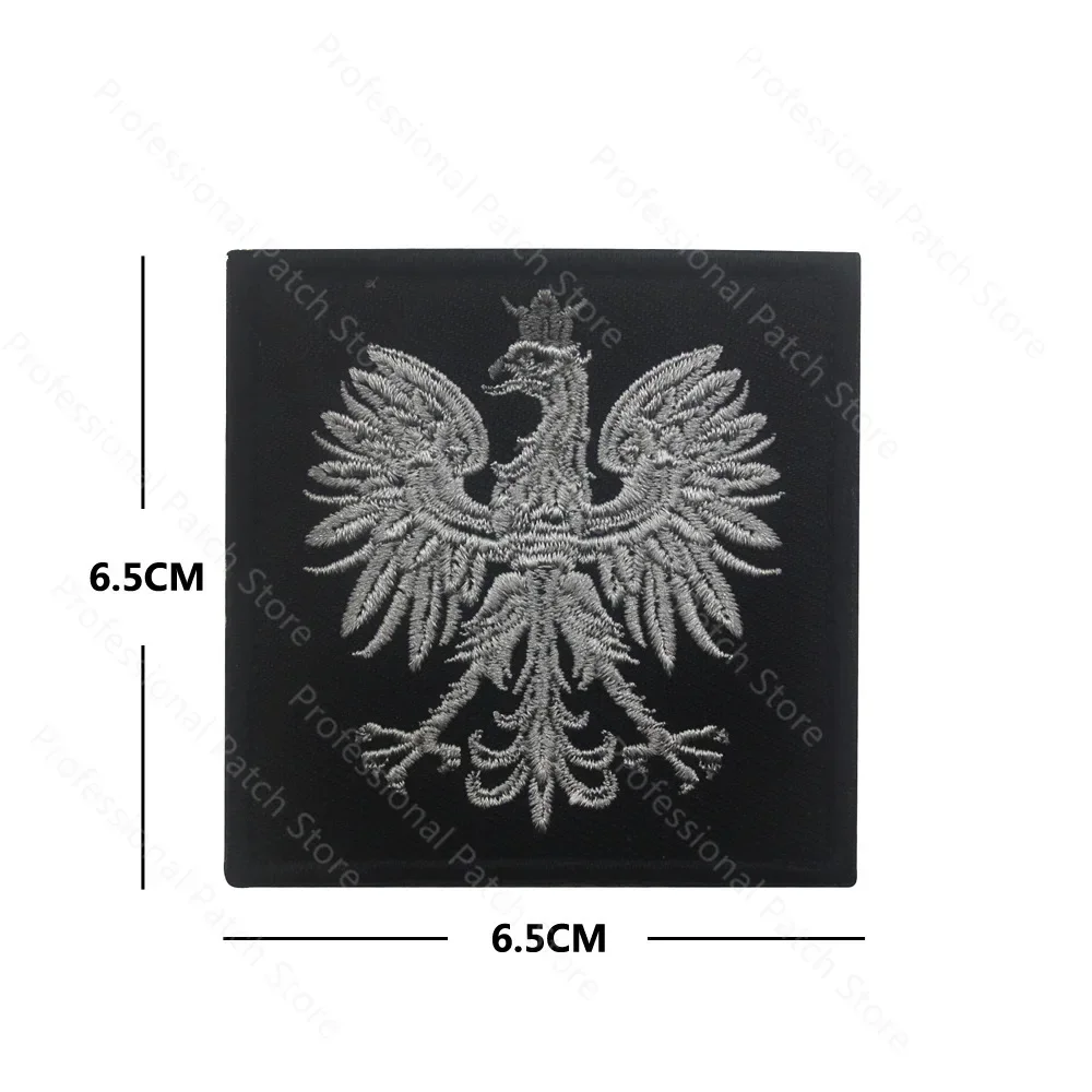 Poland Flag Embroidered Patches Polish Eagle Army Reflective Military Patches Tactical Emblem Appliqued Embroidery Badges Flags