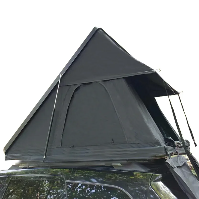 

Outdoor Camping Aluminum 4 Person Top Roof Tent,Triangle Car Rooftop Tent Clamshell Black Gray Hard Shell Roof Top Tent