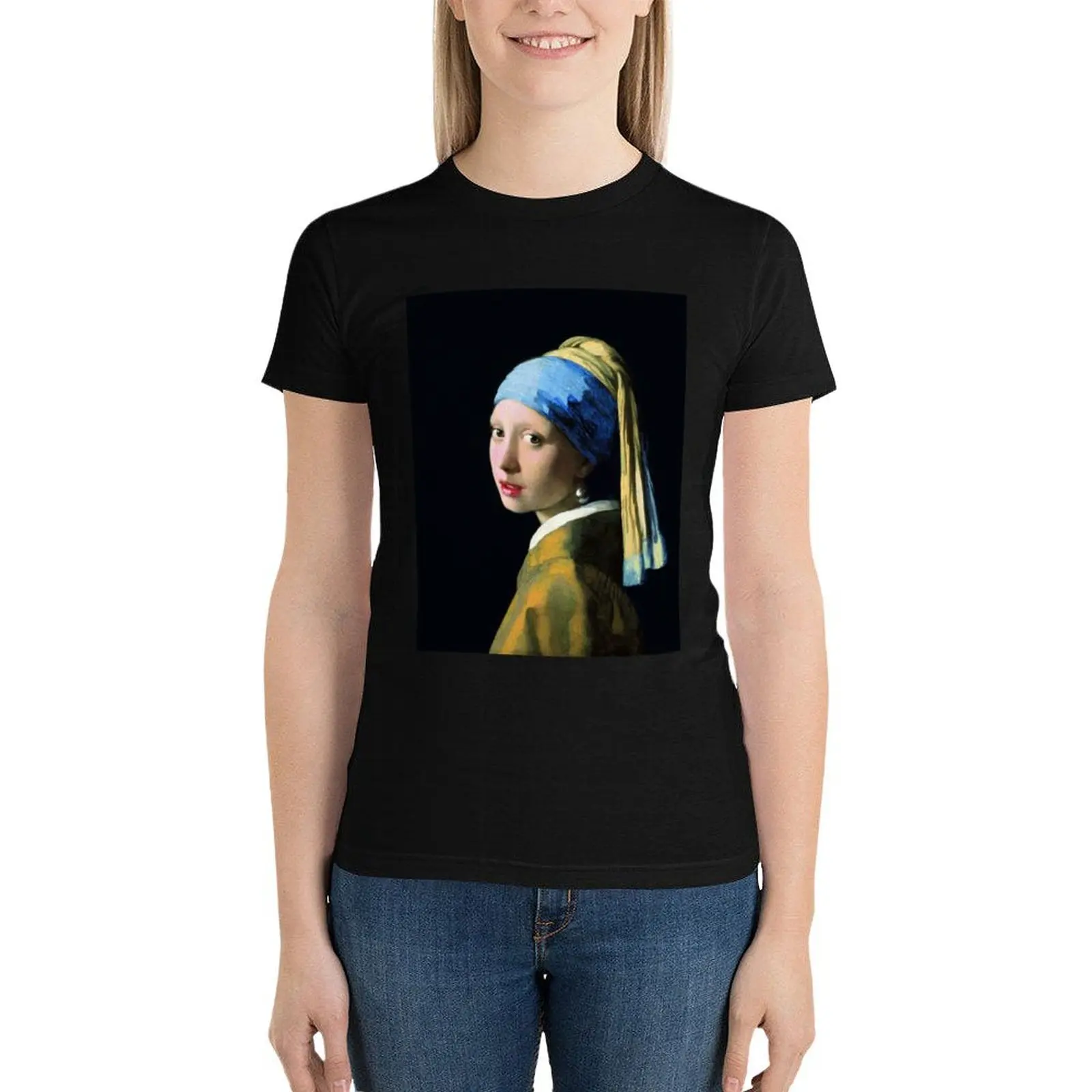 Jan Vermeer Girl With A Pearl Earring T-Shirt cute clothes tees western t-shirt dress for Women