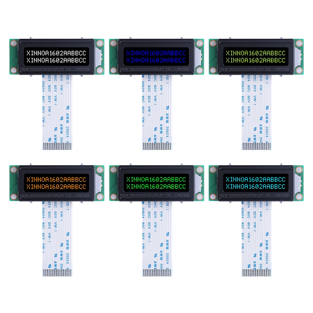 DFSTN black film Ice Blue 1602A-20-2A Character LCD Module Display Screen 1602 LCD FPC75MM Industrial Grade Display Screen