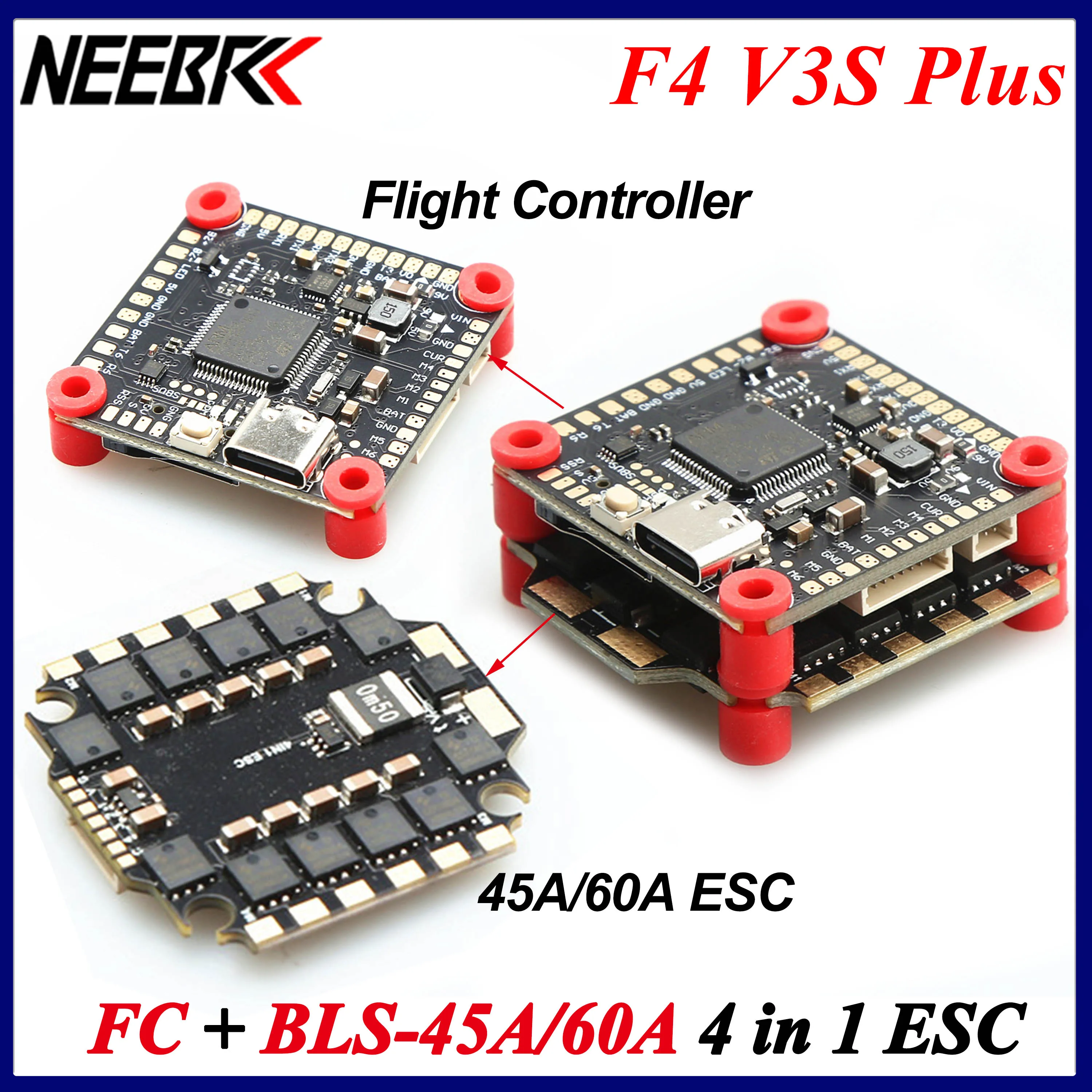 

F4V3S F4 V3S PLUS FC Flight Controller Stack Flytower BLS 45A 60A 4 in 1 Brushless ESC for FPV Drone RC Quadcopter Mark4 APEX