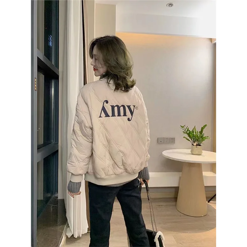 

Embroidered Loose Fit Baseball Sle Women's Cotton Alternative Age-Reversing plus Size Coat