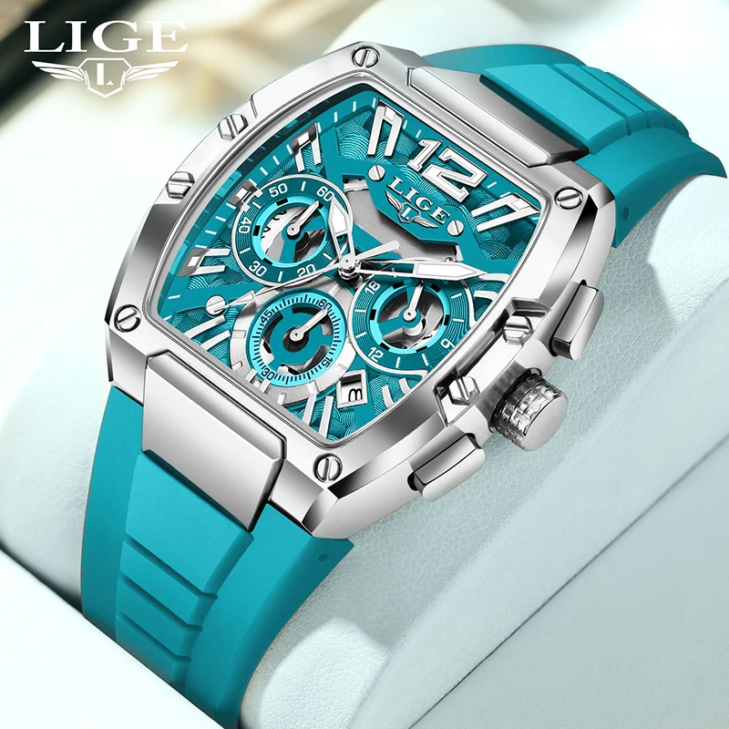 

LIGE Top brand luxury watches mens Fashion Waterproof Luminous Silicone Calendar Clock Business watches for men reloj hommes+BOX