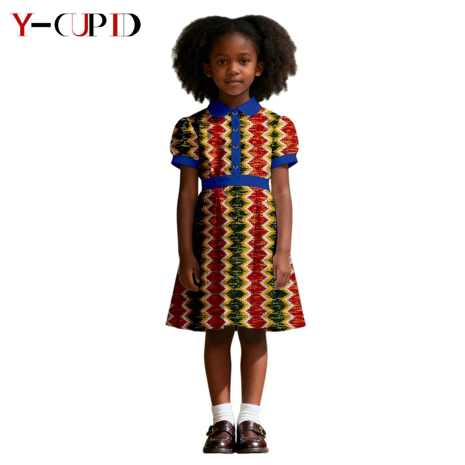 

Платья с пышными рукавами в африканском стиле для девочек, наряды в стиле дашики, очаровательные детские комплекты из анкары, одежда из базина риш для детских праздников 2545020