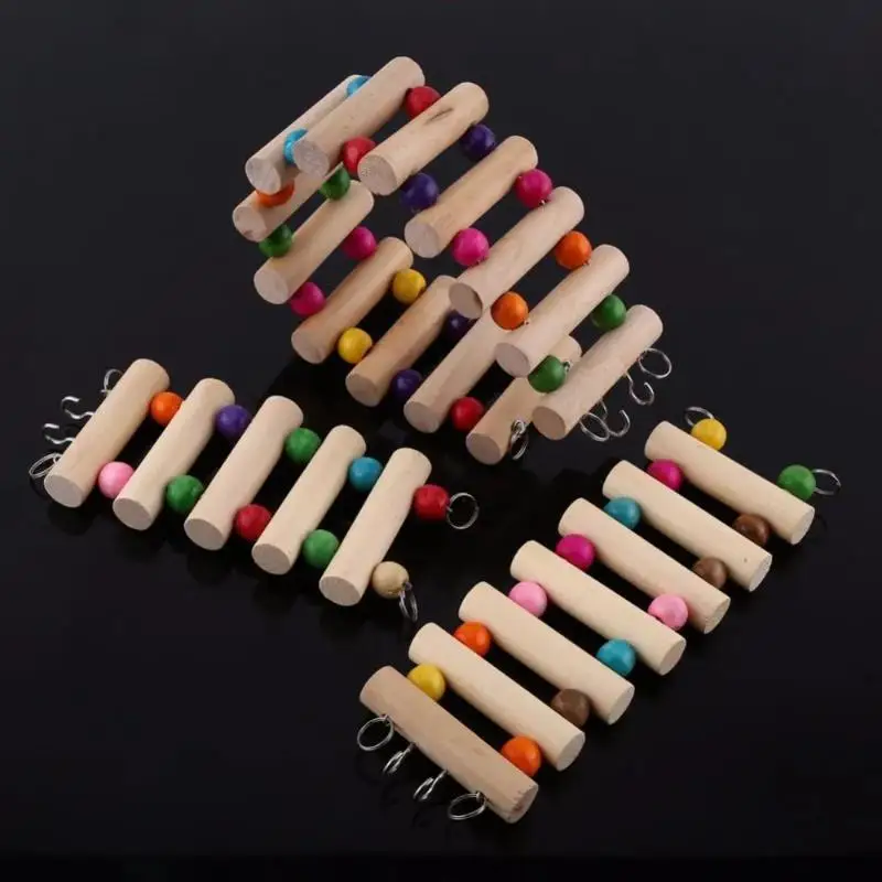Wooden Hamster Climbing Stairs Parrot Hamster Play Toys Guinea Pig Chinchilla Seesaw Sports Play Toys Small Pet Products view 3