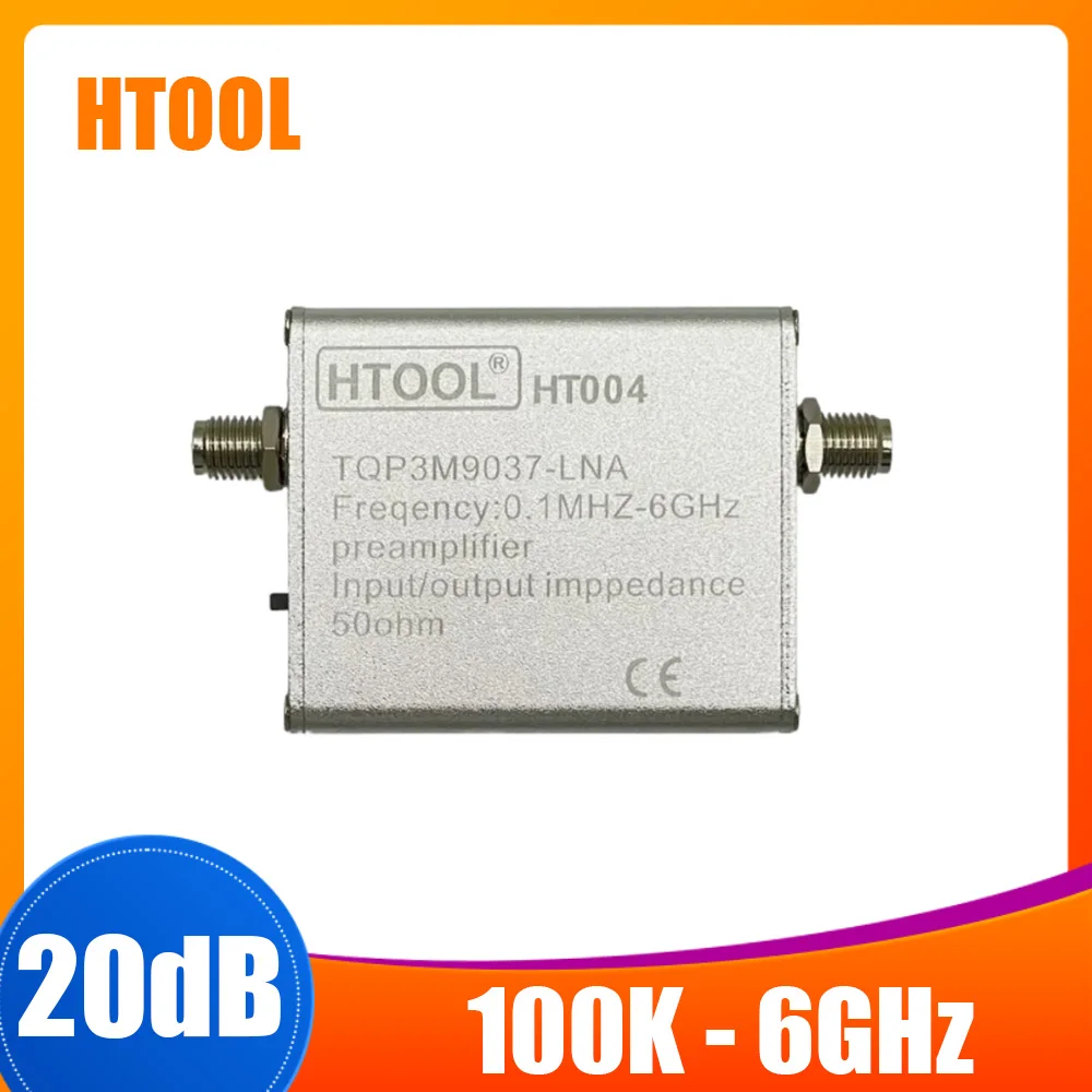 HTOOL HT004 Signal Amplifier Low Noise 100k-6GHz Wideband Preamplifier Full Band Gain 20dB LNA