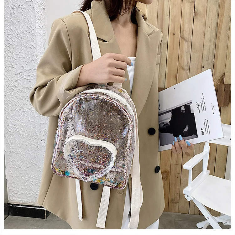 Cute PVC School Book Bags for Kids New Style Children Mini Backpack Girl Boy Clear School Backpack Baby Beach Bag Travel Bag