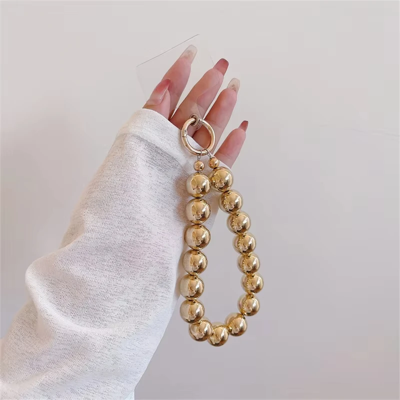 Electroplating Bead Lanyard Charm Phone Chain