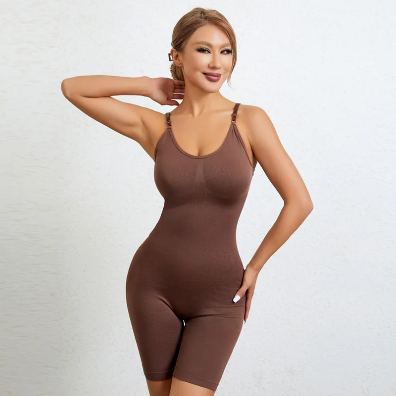 Seamless Women Bodysuit Butt Lifter Shapewear Waist Trainer Body Shaper Strappy-Back Chest Enhancing Corrective Underwear Corset