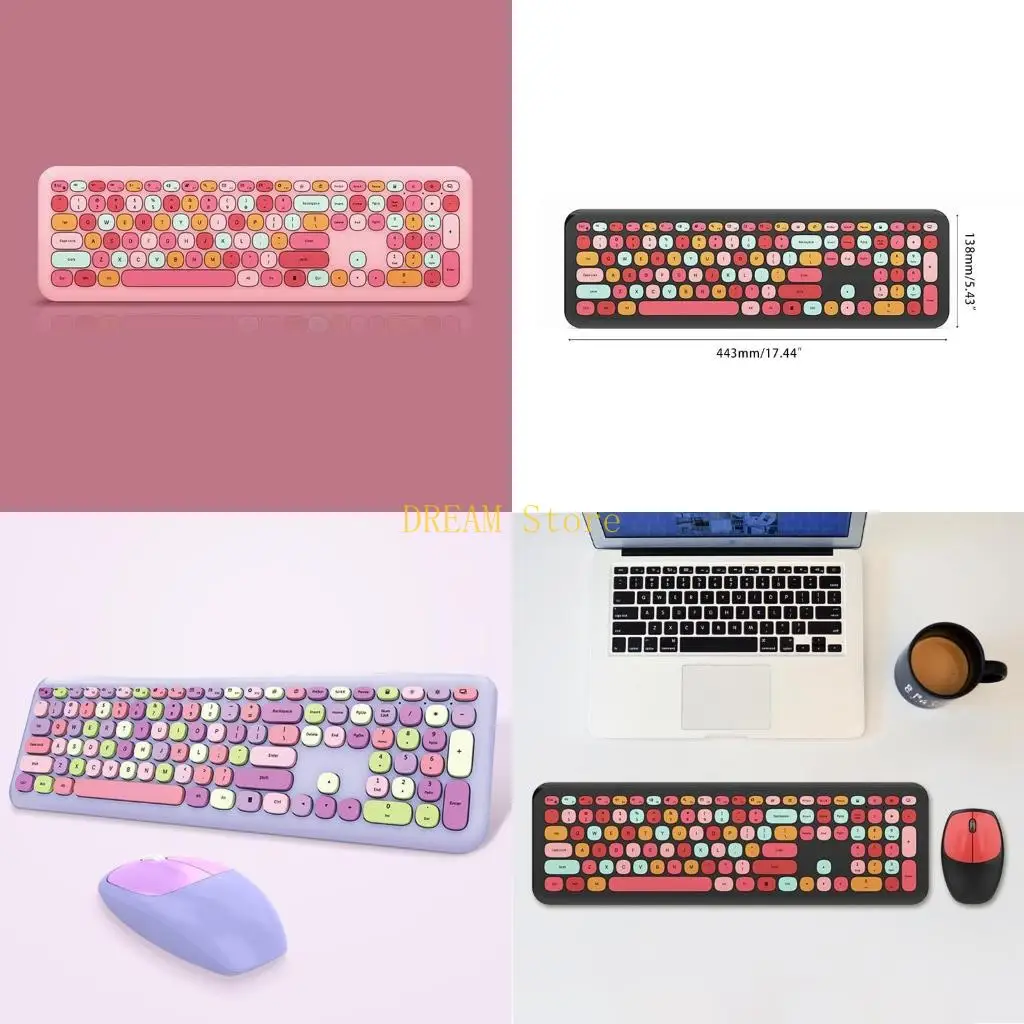 2.4G Wireless Multimedia Keyboard And Mouse Easy To Operate for Windows System Multi-Color Mute Wide Compatibility best sale