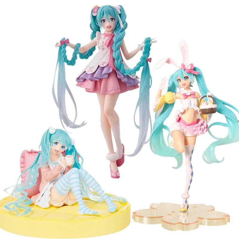 20CM 2024 New Anime  Hatsune Miku Kawaii Action Figure PVC Model Doll Figurals Rabbit ears Collect ornaments Toys kids gifts