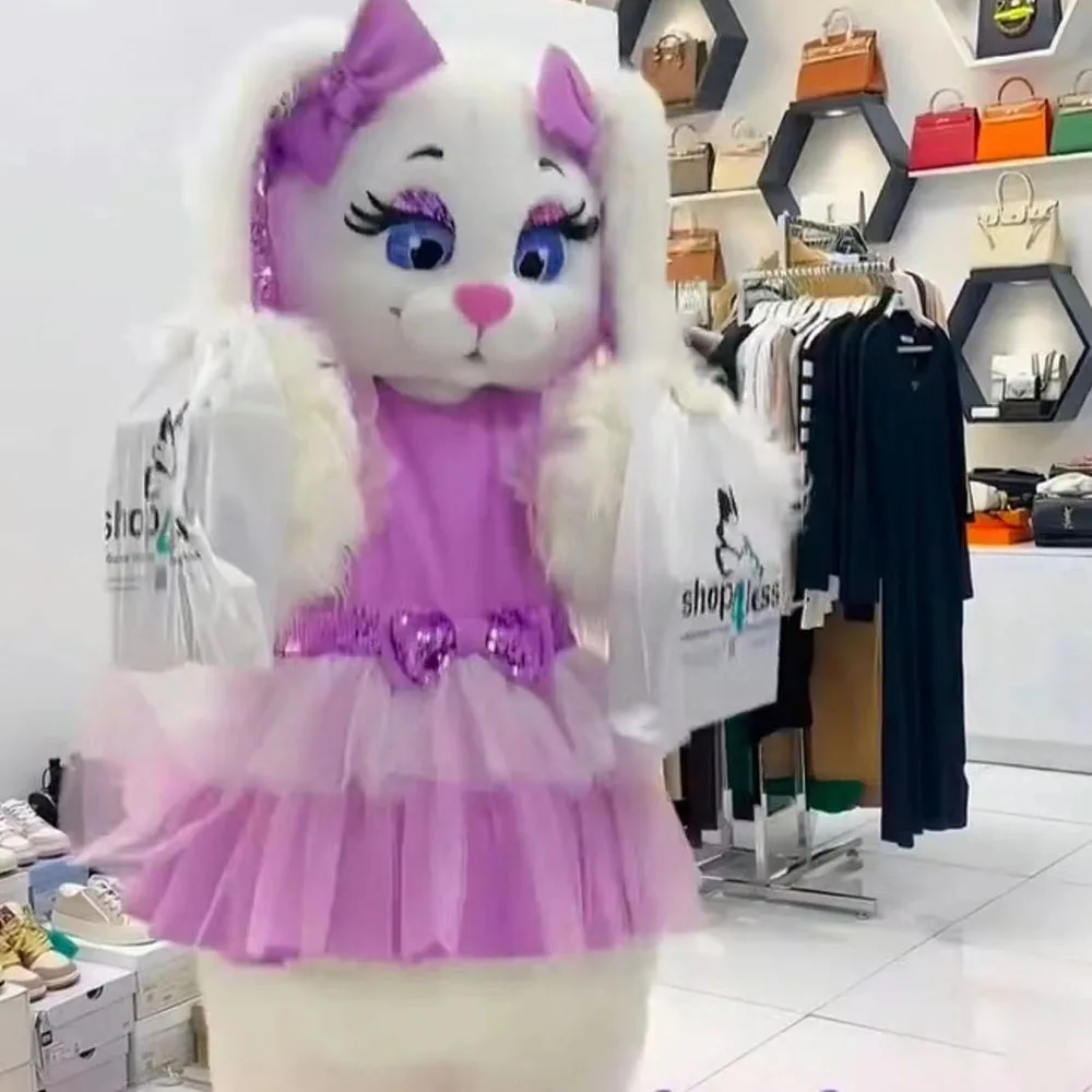 

New Plush Teddy Bear Mascot Costume Wedding Carnival Party Cosplay Costume Long Ears Easter Bunny Fancy Dress Cartoon Mannequin