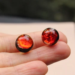 10pcs 8mm 10mm  12mm Lampwork Glass Beads Luminous Lampwork Beads Red Orange Color  for jewelry  Making
