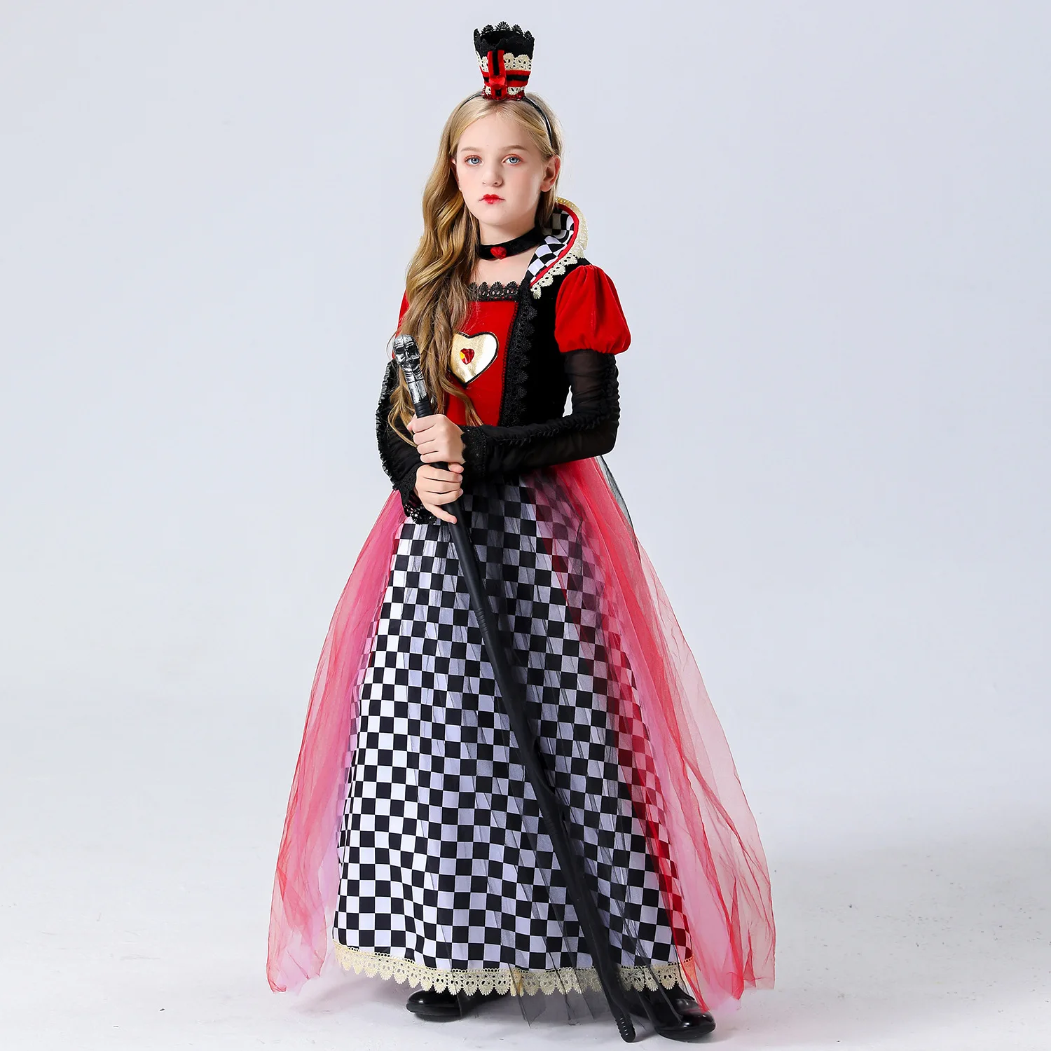 loween Alice nel Paese delle Meraviglie Regina Rossa Principessa Gonna Cosplay Cherry Queen Performance Costume Fata per Bambini T Dr