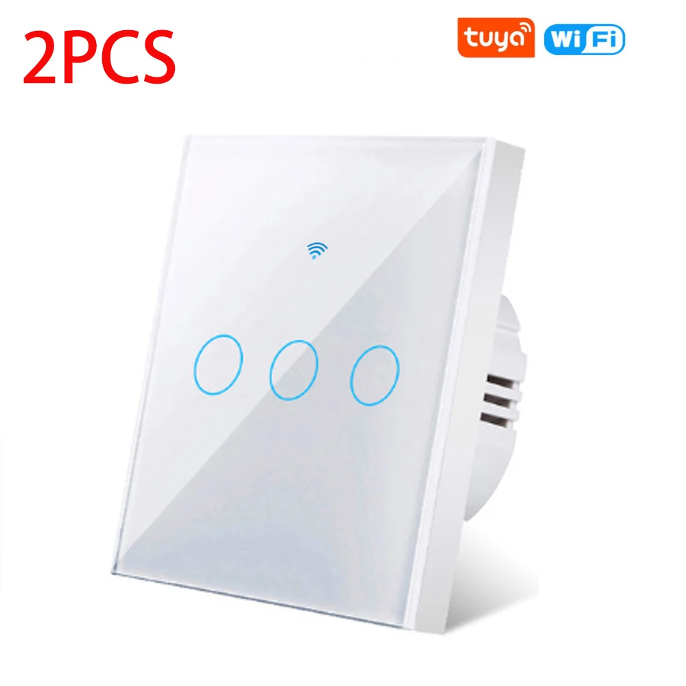 AXUS EU WLAN Smart Touch-Lichtschalter RF433 Ohne Neutralleiter Kompatibel mit Tuya Smart Life App-Steuerung Unterstützt Alexa Google Home