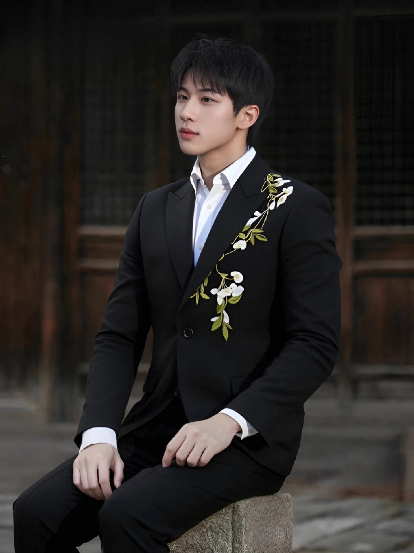 2025 Autumn New Chinese Style Men's Suit Jackets Floral Embroidery Long Sleeve Blazers Male Trendy Color Matching Tailored Coats