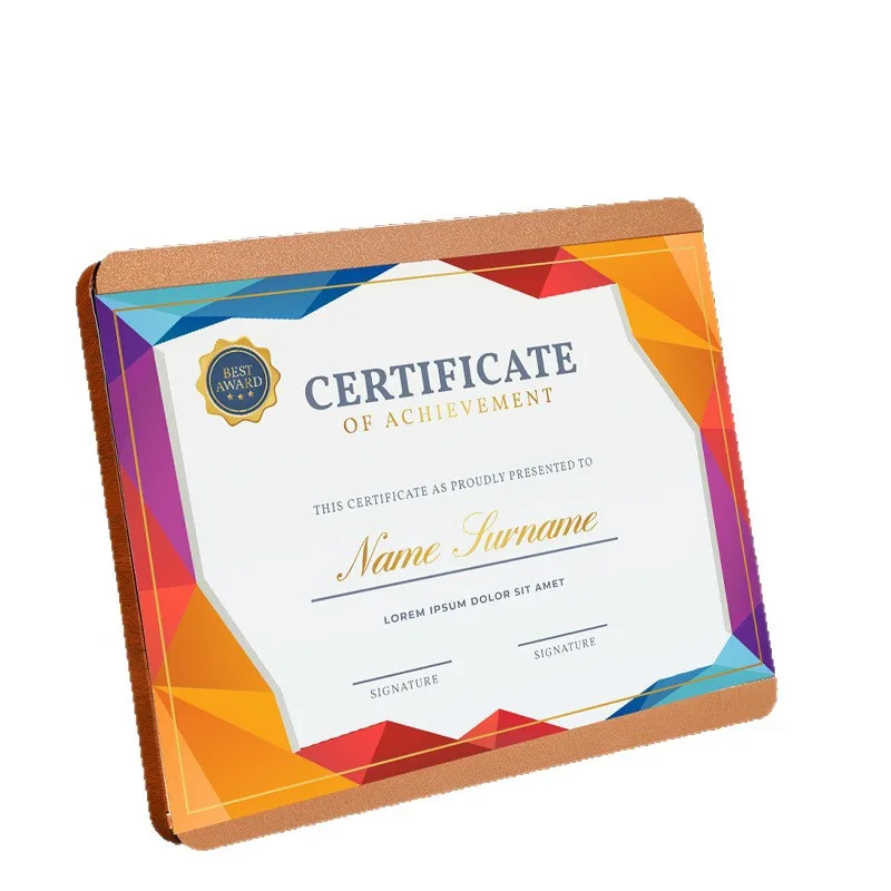 Custom Metal Award Plaque with Replaceable Certificate Page, Aluminum Alloy Recognition Board for Business Awards, Agent