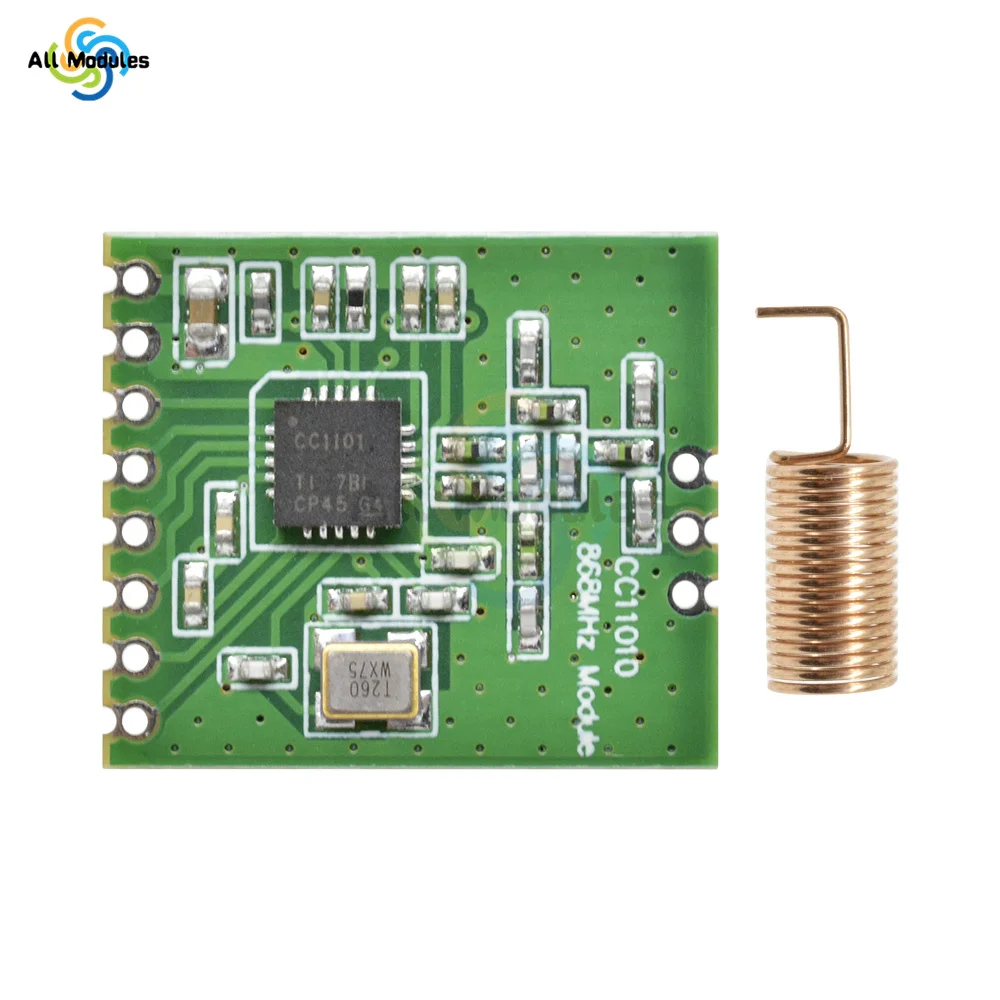 CC1101 Wireless RF Transceiver Board Module, Antena de Transmissão de Longa Distância para FSK, GFSK, ASK, OOK, MSK, 315 MHz, 433 MHz, 868 MHz,