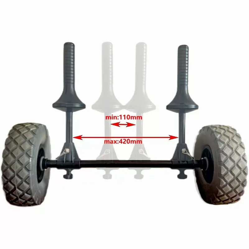 Adjustable Kayak Trailer Dolly Cart for Plastic Kayaks, Canoe Moving Beach Cart with Detachable Platform