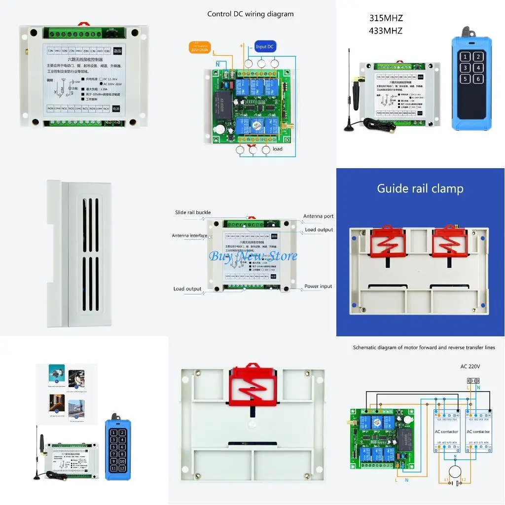 

20CE Wireless Remote Control Switch AC 85V 110V 220V 6CH Receiver Transmitter