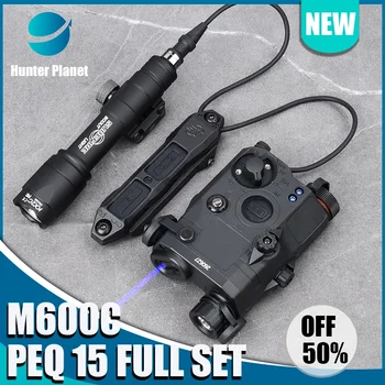 PEQ 15 equipments Airsoft Red Green Blue Powerful hunt Laser Dot IR Indicator Surefir M600 M600C Flashlight Dual Control Switch