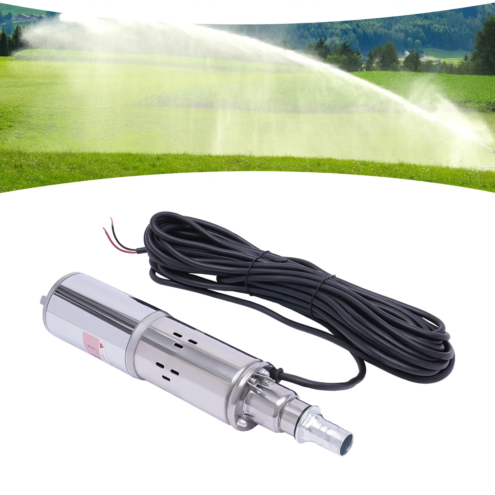 

DC12V Solar Power Water Pump Farm & Ranch Submersible Pump 1.2m3/h Flow Deep Well Pump 25mm Outlet Lift