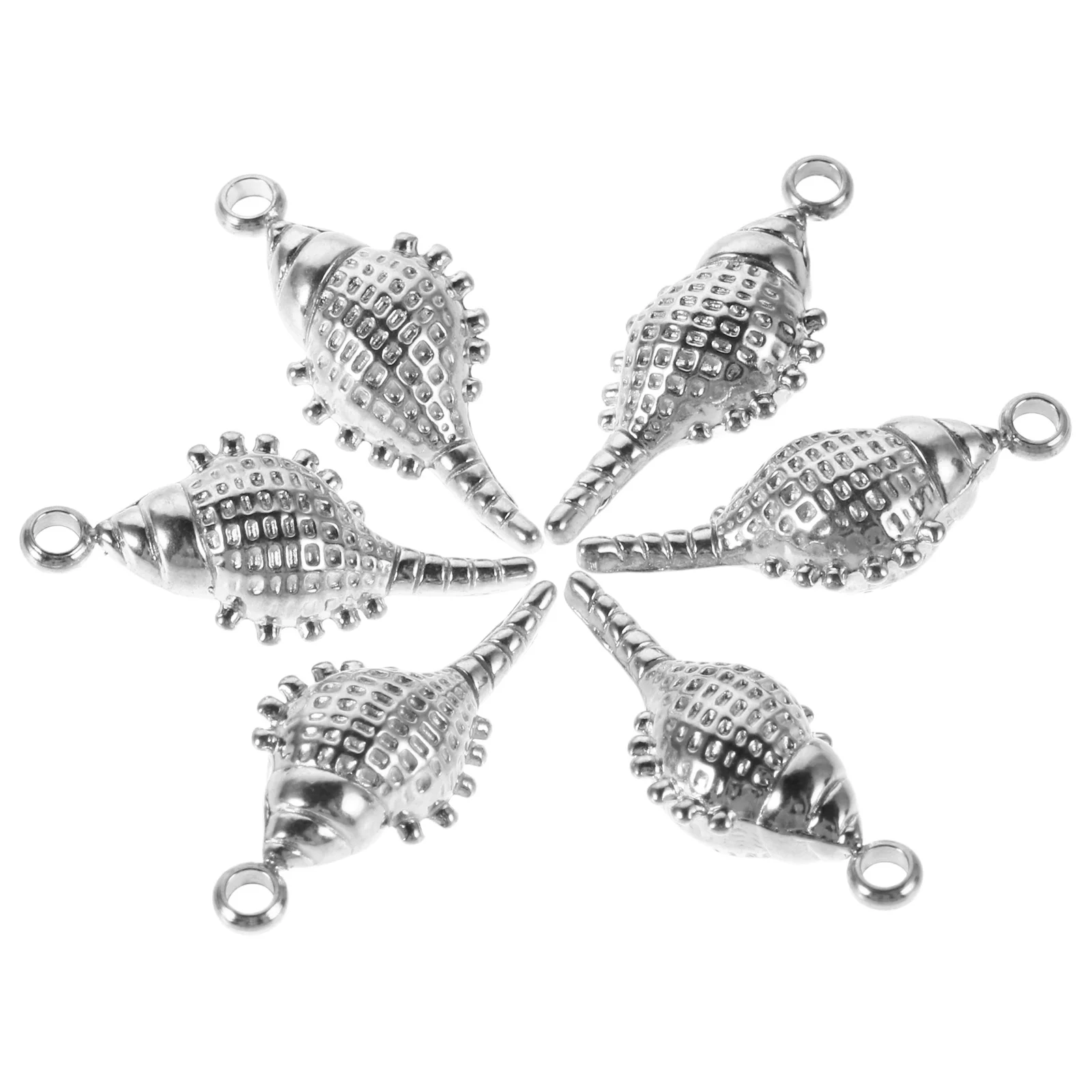 

6Pcs Stainless Steel Conch Charm Stylish Pendants for DIY Jewelry Making Necklaces Bracelets Earrings Lightweight Durable