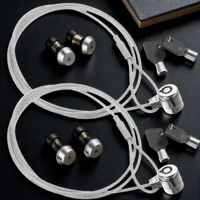 

2 Sets Laptop Lock Anti-theft Cable Locks 1.2M Keys Computer Security Hardware Alloy Kit Portable Notebook Locking