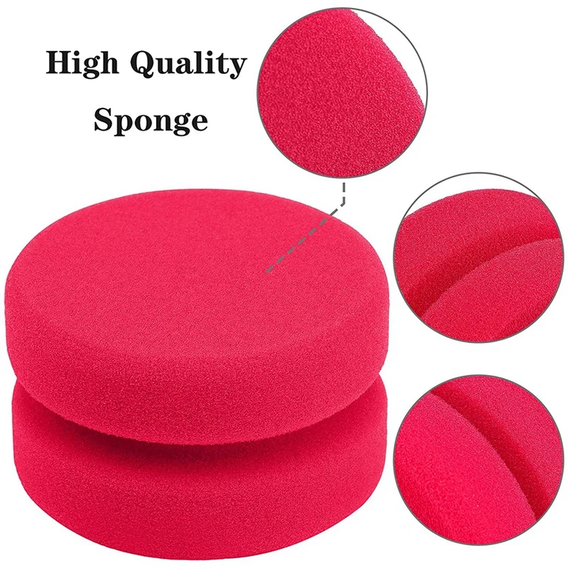 8 Pak Verf Spons Applicator Detail Spons Verf Ronde Wax Applicator Band Glans Applicator (Rood)