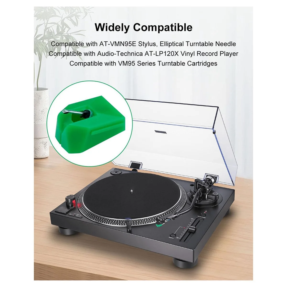 Platenspelernaald Voor Audio-Technica AT-VMN95E Stylus, Elliptische Draaitafelnaald Voor AT-LP120X Vinylplatenspeler