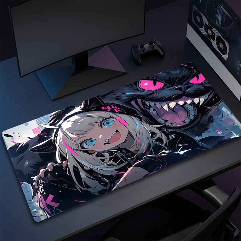 Kawaii Computer Mouse Mat Anime HD Print Mouse Pad Gaming Keyboard Mat Cute Non-Slip Mousepad Gamer Locking Edge Keyboard Pads