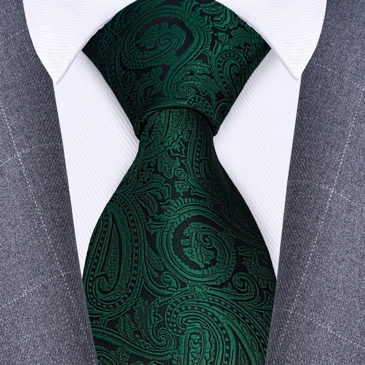 GUSLESON New Fashion 8cm Silk Yellow Green Red Blue For Men Paisley Floral Ties Wedding Business Party Gift Tie