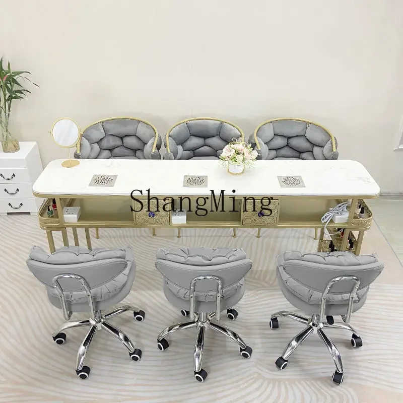 CL 네일 아트 테이블 및 의자 싱글 및 더블 3인용 테이블 네일 아트 샵 세트 조합