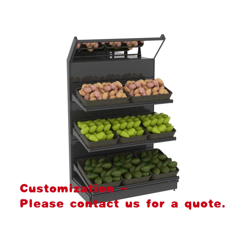 custom.Xinde Heavy Duty Steel Fruit Vegetable Display Rack with Powder Coated-Freestanding Storage Stand