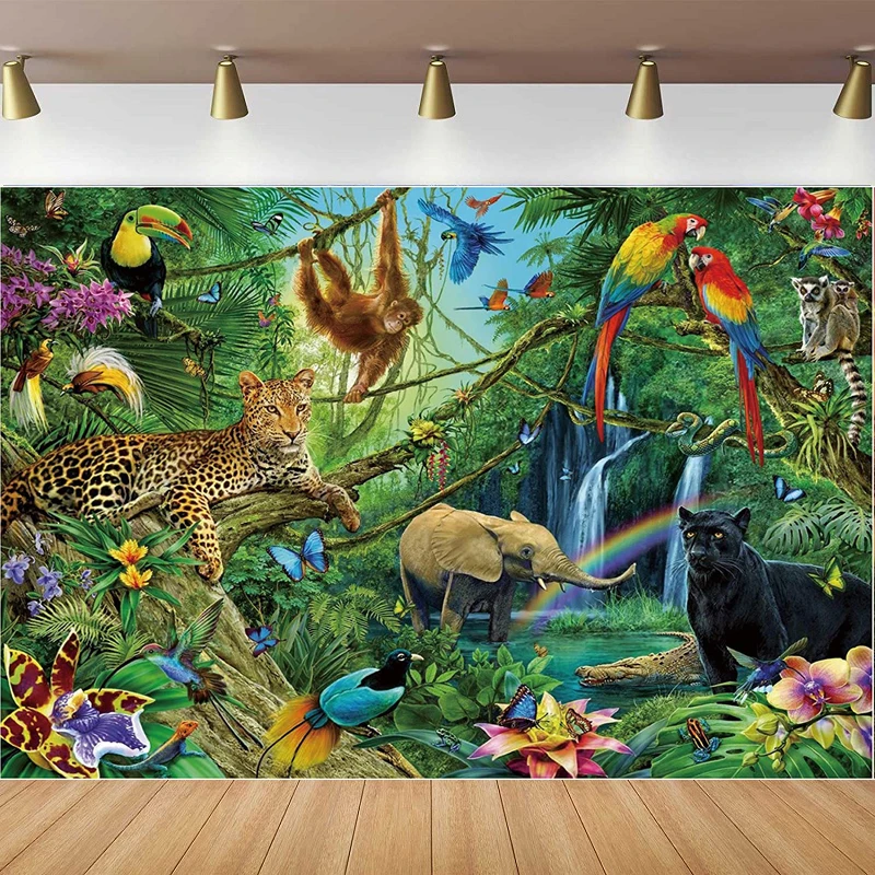 Photography Backdrop Tropical Rain Forest Adventure Scenic Large Banner Studio Background Photobooth Props Poster