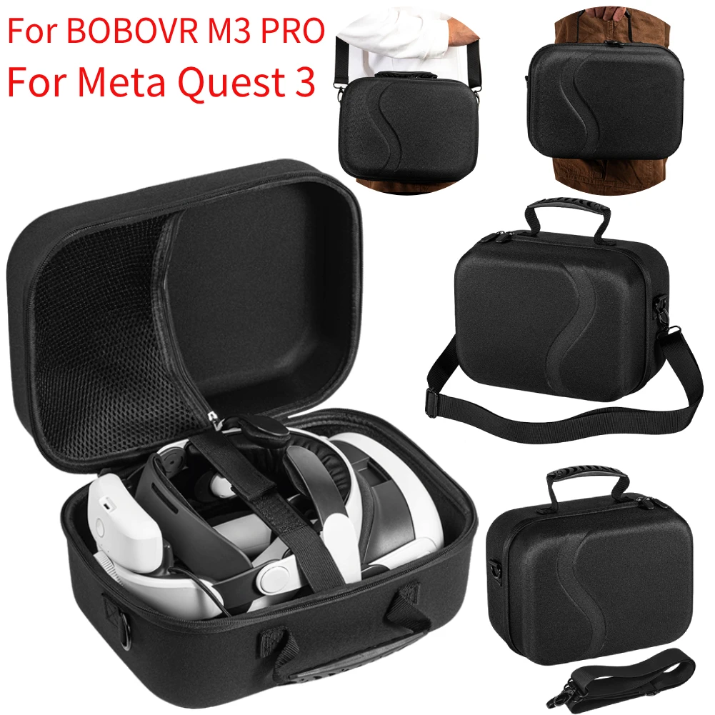

Чехол для хранения очков Meta Quest 3, чехол для хранения VR, чехол для хранения большой емкости для BOBOVR M3 PRO Elite, защитная сумка с ремешком