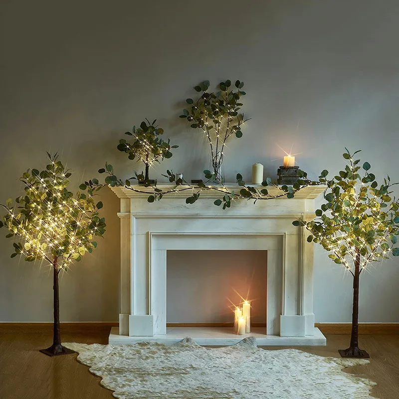 

180CM Silk Leaves Fake Green Leaf Ivy Vine artificial Plant 1.8m LED String Lights For Home Wedding Party Hanging Olive decor