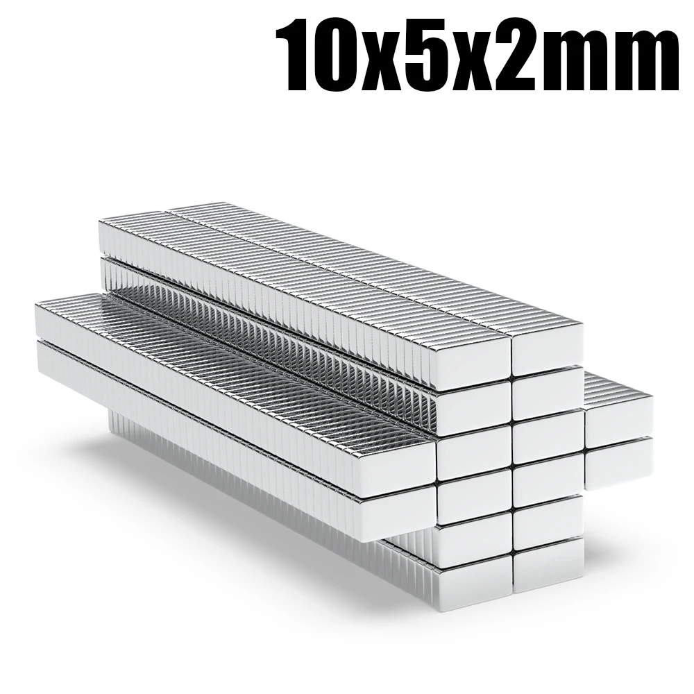 10x5x2 Super Strong N35 NdFeB Square Magnets, Permanent Neodymium Block Magnets for Refrigerator, Handmade Projects & Home Use